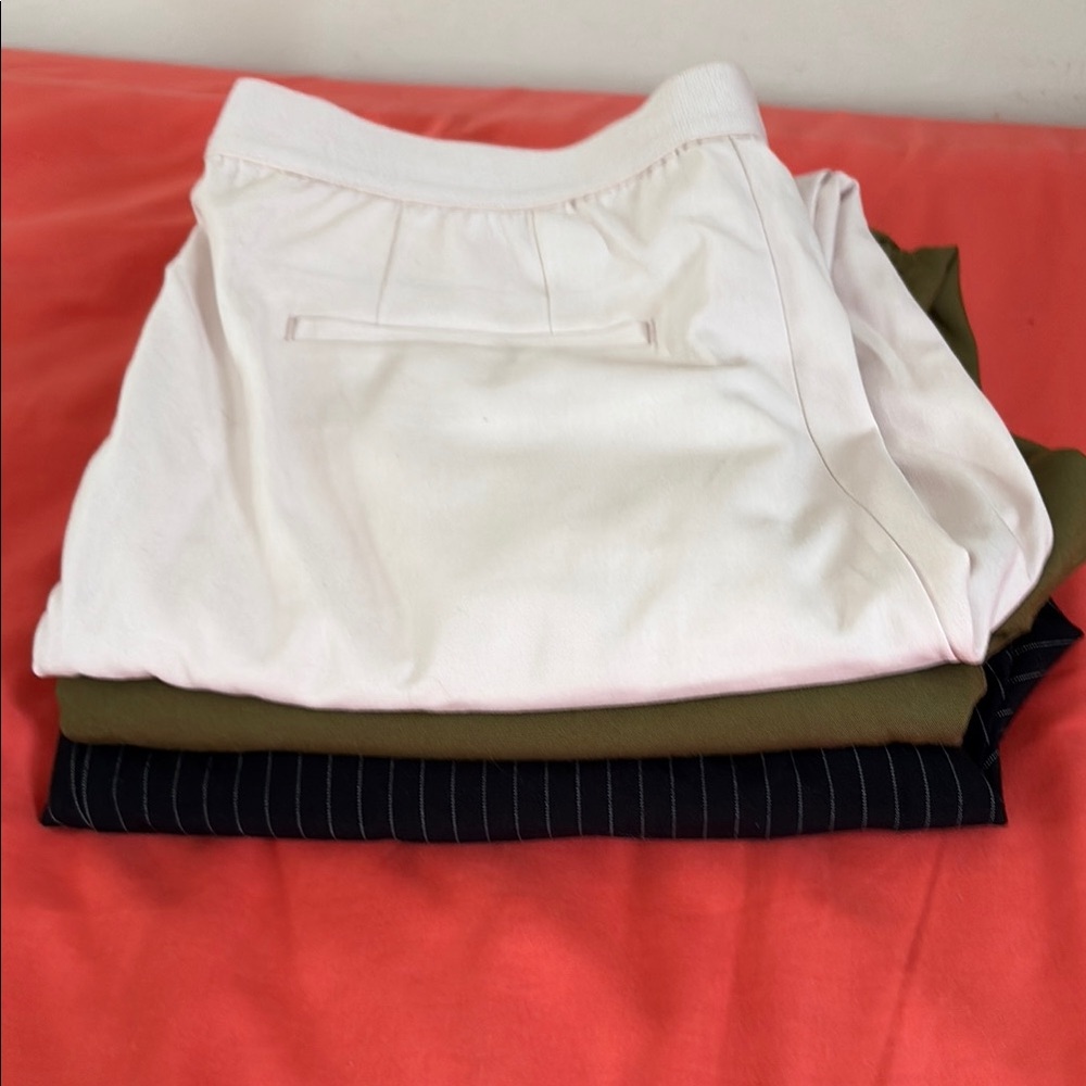 Stylish Pants Set in Little Pink, Olive, and Black with white stripes